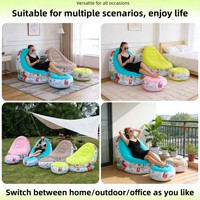 Fauteuil Gonflable Pliant Minimaliste Moderne pour Camping Extérieur, Canapé Portable à Motifs Graffiti pour Salon et Maison