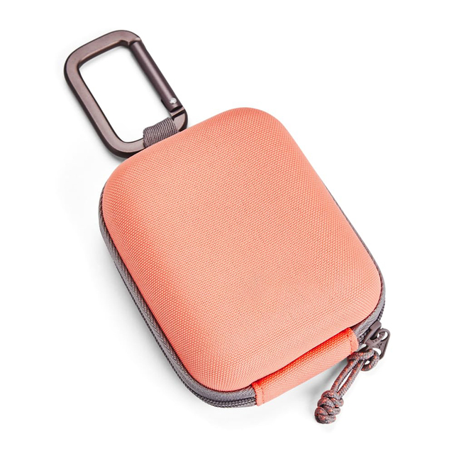 Mini Outdoor Storage Bag Hard Shell Earbud Pouch Mesh Inner Pocket with Carabiner Clip