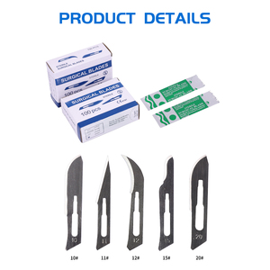 ใบมีดผ่าตัดทางทันตกรรมคุณภาพสูง ผลิตจากเหล็กกล้าคาร์บอน ได้รับการรับรองมาตรฐาน CE ปลอดเชื้อ สำหรับใช้ทางการแพทย์ - Product Image 2