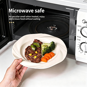 จานเซรามิกสำหรับอาหารค่ำ ใช้กับไมโครเวฟได้ รูปทรงกลม เคลือบเงา ดีไซน์เรียบง่าย สไตล์โมเดิร์น สีขาวบริสุทธิ์ คุณภาพสูง เหมาะสำหรับโรงแรม ร้านอาหาร - Product Image 1