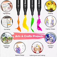 Stylo à double pinceau 30/40/60/80/168 couleurs Marqueurs à alcool en feutre Set de dessin Manga Sketching Art School Supplies