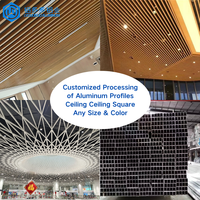 Perfiles de Aluminio Industriales Extruidos 6063 T5 Impermeables, Paneles de Techo Modernos para Decoración de Hoteles, Salas de Exposiciones y Mercados