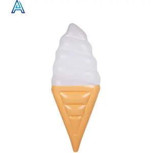 Factory customized inflatable ice cream cone pool lilo vinyl floding ice cream mat plastic portable ice cream float lounger