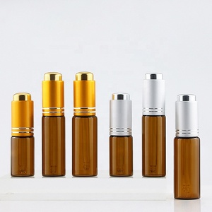 Botellas de Vidrio con <span class=keywords><strong>Gotero</strong></span> de 5ml, 10ml, 15ml, 20ml, Ecológicas y de Lujo, con Logotipo Personalizado, Botón de Presión para Crema Facial, Aceite Esencial, Color Ámbar - Product Image 4