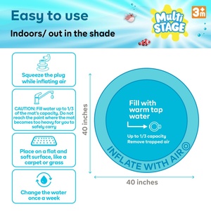 Alfombra de Agua Extra Grande, Centro de Actividades Multifuncional Inflable, Juguete de Estimulación para Bebés, Niños Pequeños, Niños y Niñas, PVC - Product Image 6
