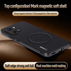 Funda de Lujo con Soporte Magnético para Coche, Textura de Cuero, para Tecno Spark Go 3 4G / KN3, Protección de Lente, Borde Suave - Product Image 3