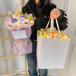 Bouquet de fleurs artificielles en laine tricotées à la main, roses et tulipes, simulation de fleurs, vente en gros, nouveauté 2026 - Product Image 3