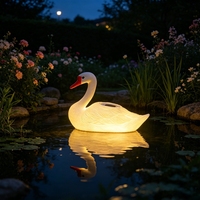 Lampe solaire décorative en forme d'oie à flottabilité équilibrée, moulée par soufflage, best-seller transfrontalier, imitant un canard flottant