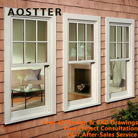 Ventana Corredera Vertical de Aluminio de Alta Seguridad AOSTTER con Cerradura de Leva RC2 Antirrobo, Ventana de Una Sola Hoja
