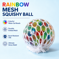 Jouet sensoriel anti-stress en forme de boule de raisin en plastique coloré, rempli de poudre dorée, pour enfants