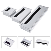 Caja de Gestión de Cables con Cierre Suave de Aleación de Aluminio para Mesa de Conferencia, Cubre Orificios para Cables, Pasacables