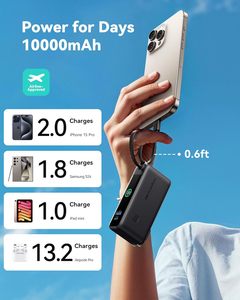 Cargador Portátil <span class=keywords><strong>INIU</strong></span> de 30W con Carga Rápida, Puertos USB-A/USB-C Integrados, Enchufe de Pared CA |   Batería de Viaje de 10000mAh Segura para Vuelos - Product Image 4