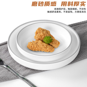 จานเมลามีนทรงไม่สมมาตร สีขาว สำหรับร้านอาหาร โรงแรม งานเลี้ยงน้ำชา กาแฟ - Product Image 5