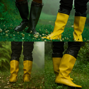 <span class=keywords><strong>Bottes</strong></span> de pluie pliables en caoutchouc unisexe, légères et imperméables, pour homme et <span class=keywords><strong>femme</strong></span>, style Wellington, pour la marche pieds nus - Product Image 2