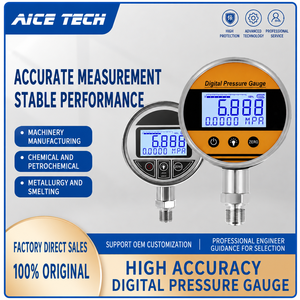Manomètre numérique alimenté par batterie AICE TECH, mesure de la pression absolue et différentielle, filetage personnalisé pour l'eau, le gaz, l'huile, les liquides - Product Image 1