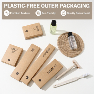 Kits dentaires jetables portables en pochette kraft pour hôtels – Mini trousse de toilette de voyage recyclable - Product Image 6