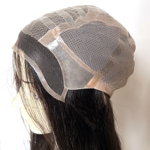 Parrucche Mediche Antiscivolo <span class=keywords><strong>per</strong></span> Alopecia in <span class=keywords><strong>Capelli</strong></span> Umani Vergini Cinesi Remy con Cuticola Intatta, Completamente Annodate a Mano, Senza Colla, con Silicone - Product Image 1