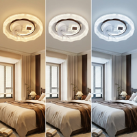 Plafonnier de salon à haute luminosité, protection des yeux, sans scintillement, ventilateur invisible créatif, lampe LED circulaire pour maison contemporaine