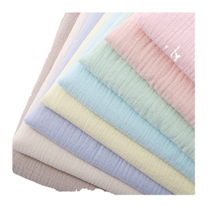 Tissu Mousseline Froissée Double Couche en <span class=keywords><strong>Coton</strong></span> Biologique Peigné 40*40 108*84 120GSM pour Doublure <span class=keywords><strong>de</strong></span> Vêtements <span class=keywords><strong>de</strong></span> Bébé et Chemises - Vente Chaude - Product Image 2