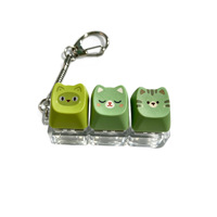Pendentif Clavier DIY Chat Mignon 9-en-1 avec Éclairage, Fidget Clicker, Porte-clés, Bouton de Décompression, Keycaps et Testeur de Switch