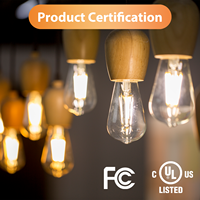 Commande en gros Remise Petite taille ST14 Ampoule à filament LED Edison en verre transparent 2W E26 110V Dimmable No Flicker Ampoule à filament LED