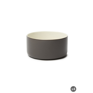 Set di 4 Ciotole Excelsa in Porcellana Stile Nordico Trendy 13x6.5x13 Cm Tortora - Product Image 3