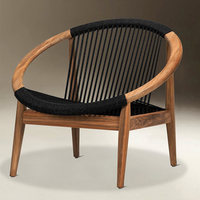 Fauteuil simple en rotin et teck massif de style chinois, ensemble de loisirs extérieur paresseux, imperméable et résistant au soleil, avec table basse assortie