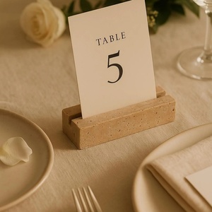 Élégant porte-cartes <span class=keywords><strong>en</strong></span> travertin, Cube rectangulaire <span class=keywords><strong>en</strong></span> marbre, affichage du menu, étiquette de nom de mariage, porte-étiquette <span class=keywords><strong>en</strong></span> pierre - Product Image 5