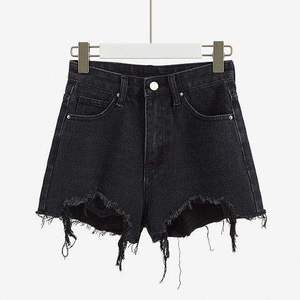 <span class=keywords><strong>Vaqueros</strong></span> de <span class=keywords><strong>mujer</strong></span> vintage de cintura alta con botones, transpirables, asimétricos, con dobladillo sin rematar, de pierna ancha y corte recto, con técnicas de lavado, para verano. - Product Image 4