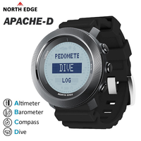 Montre Connectée Homme North Edge Apache-D pour Sports de Plein Air, Étanche avec Altimètre, Pression Barométrique, Boussole et Ordinateur de Plongée