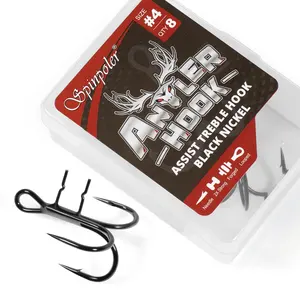 Spinpoler Fishing Treble Hook Baitholderスパイクソフトベイト #4 #2 #1高炭素鋼アントラアシストフィッシュフックタックル塩水 - Product Image 6