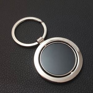 <b>Custom</b> 360 Degree Rotate Souvenir Zinc Alloy Spinning Round Shape Keyring Promotional Fashion Vintage Blank Keychain Key Chain - Product Image 3