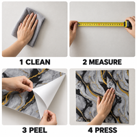 Papier peint auto-adhésif en marbre noir et blanc doré à motifs tourbillonnants de 1 mm, feuilles IXPE de 1,2 x 3 m pour les murs décoratifs des chambres d'hôtel 653D1