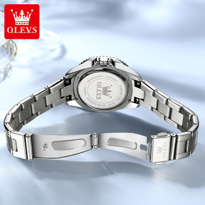 <span class=keywords><strong>Montre</strong></span>-bracelet pour <span class=keywords><strong>femme</strong></span> OLEVS 9945, best-seller, minimaliste, fine, bracelet en cuir noir, cadran vert, quartz. - Product Image 6