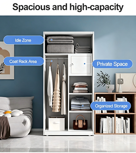 <span class=keywords><strong>Armadio</strong></span> Moderno Scorrevole a 2 Ante in Acciaio con Funzione Appendiabiti, Design Ecologico e Durevole, Ampia Capacità di Stoccaggio per <span class=keywords><strong>Camera</strong></span> <span class=keywords><strong>da</strong></span> <span class=keywords><strong>Letto</strong></span> - Product Image 4