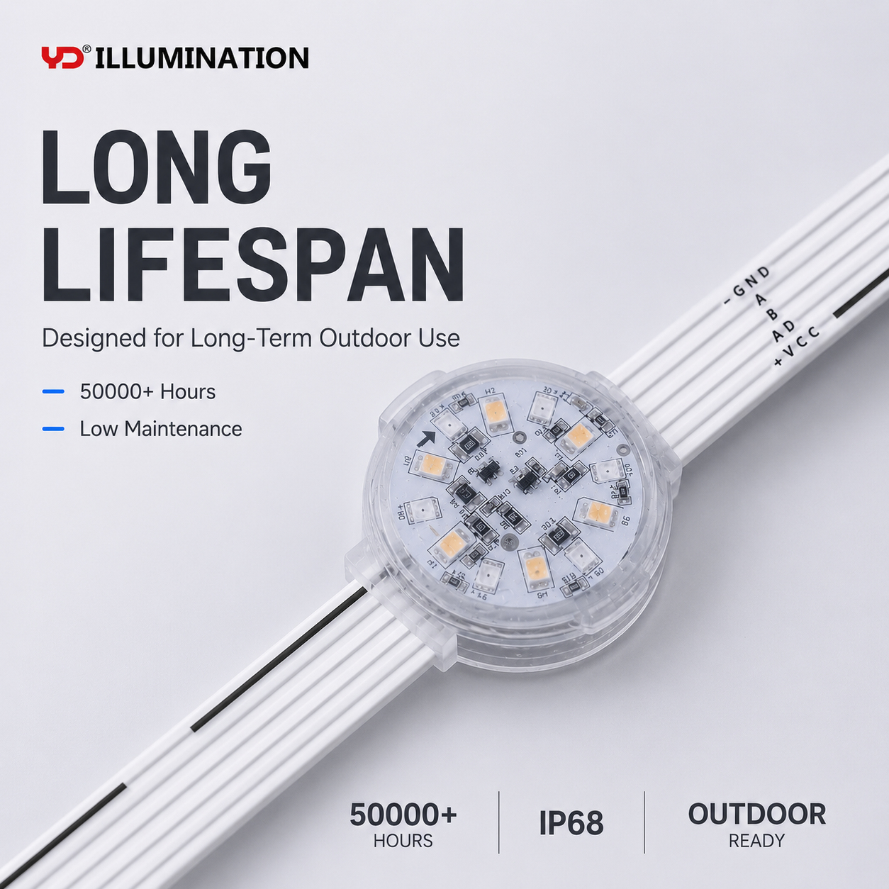 Waterproof Ip68 Led pixel String Lights for Outdoor Architectural Lighting