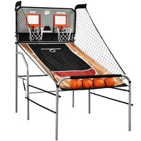 Machine de jeu d'arcade de basket-ball pliable pour 2 joueurs avec système de double tir et marqueur électronique