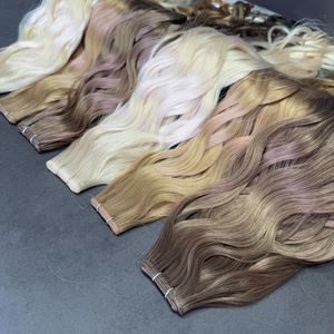 <span class=keywords><strong>Ali</strong></span> Venta caliente Sin enredos Sin derramamiento Coser en extensiones de cabello de trama Listo para enviar Trama de cabello de doble dibujado Genius Trama - Product Image 4