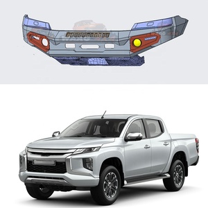 Barra protectora de parrilla de parachoques delantero para Mitsubishi Triton Bull Black Triton L200 2019 2021 Triton 4x4 Heavy Duty, acero de alta calidad - Product Image 1