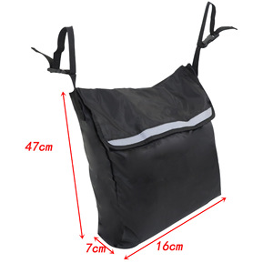 Sac de rangement arrière pour fauteuil roulant d'extérieur, 19 pouces, noir et bleu, avec poche intérieure à fermeture éclair, pour les voyages - Product Image 4