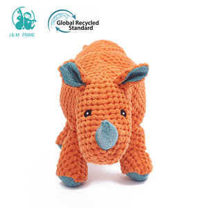 Fabricant en gros de jouets pour chiens en peluche indestructibles, qui couinent et résistent à la mastication, en forme de rhinocéros - Product Image 2