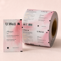 Film en rouleau laminé imprimé sur mesure pour sachets de shampoing et d'après-shampoing, version couleur double SKU, stock en rouleau OEM