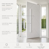 Porte d'entrée principale en acier inoxydable avec panneaux latéraux en verre, couleur personnalisée, système de verrouillage antivol pour appartements et maisons modernes américaines