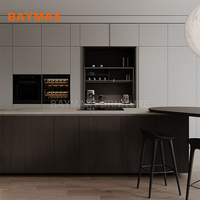 Carcasse laquée haute brillance au design moderne personnalisée Armoire de cuisine de comptoir en marbre