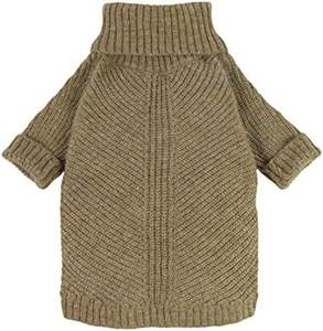 Fitwarm Thermischer Gestrickter Hundepullover für Mittelgroße Hunde, Katzen-Sweatanzug, Wintermantel, Haustierkleidung, Rollkragen-Welpenjacke, Salbeigrün, Baumwolle für Hündchen - Product Image 3