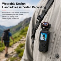 Mini Cámara de Acción 4K WiFi, Grabadora Deportiva Portátil, Pantalla CMOS con Ángulo Amplio de 140 Grados, Cámara de Video Portátil para Exteriores