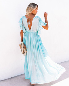 Robes de plage de maternité Sexy d'été, vêtements de <span class=keywords><strong>grossesse</strong></span> décontractés à manches courtes <span class=keywords><strong>pour</strong></span> femmes enceintes, vêtements longs à la mode <span class=keywords><strong>pour</strong></span> femmes - Product Image 4