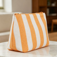 Nouvelle Trousse de Toilette de Voyage en Tissu Éponge Écologique Personnalisable avec Logo, Sac à Maquillage Doux et Mignon à Rayures
