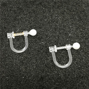 Anno Jewelry Transparent Pearl <b>Clip</b> <b>On</b> <b>Earrings</b> Plastic Resin Spring Ear <b>Clips</b> Unisex DIY Jewelry Accessories - Product Image 4