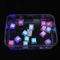 Décoration de verre à vin Nicro, bloc LED clignotant, induction lumineuse, glaçons acryliques colorés, cubes de glace LED lumineux pour fête de Noël